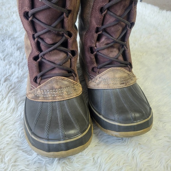 Sorel Cate the Great Brown Boots Weatherproof Lace up 7 - Picture 5 of 10